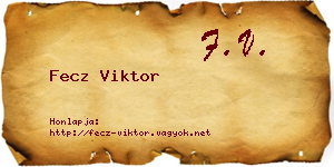 Fecz Viktor névjegykártya